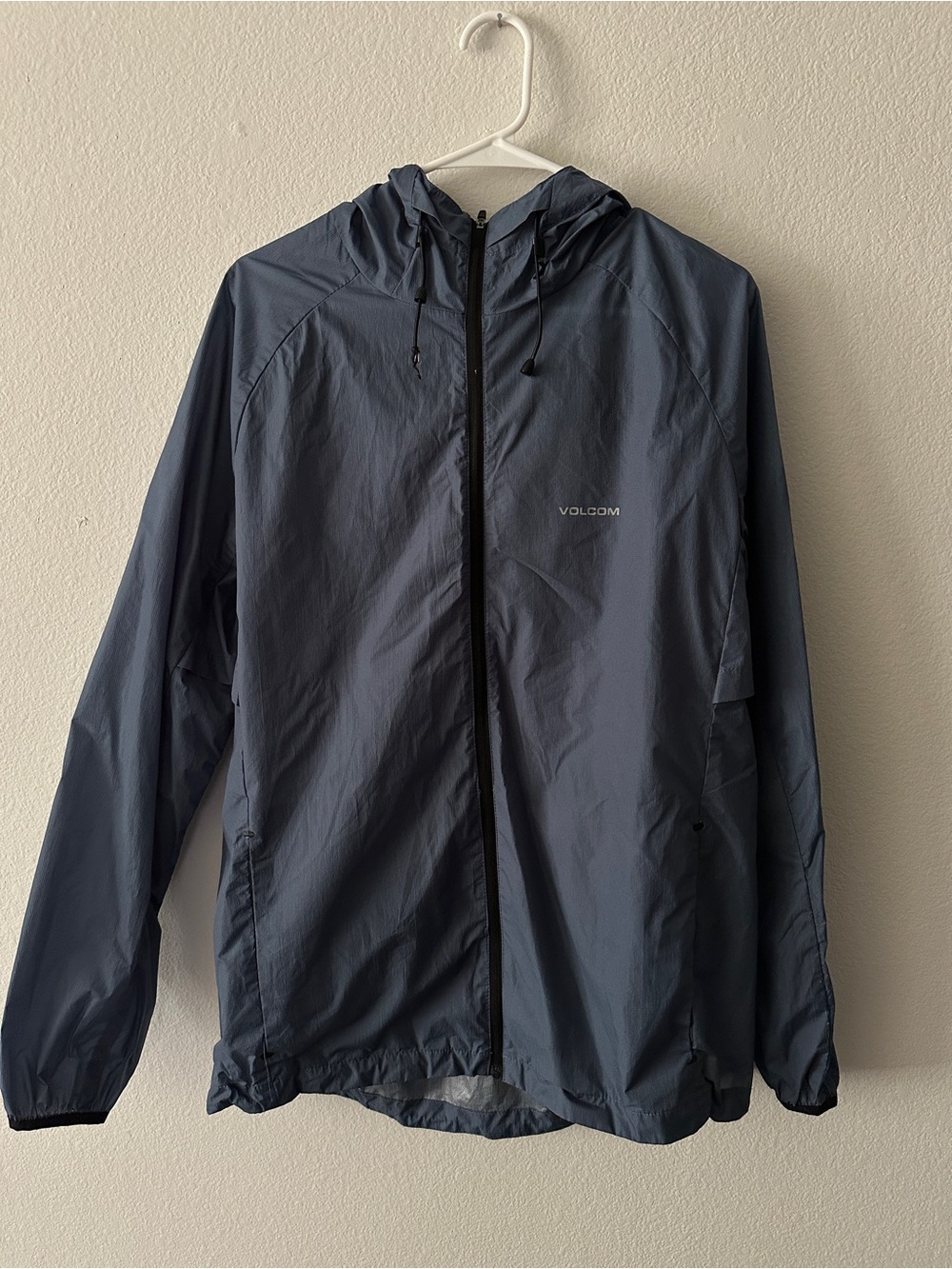 Volcom Stone Lite Jacket Men’s Large Blue Nylon Hooded Windbreaker 3000mm
